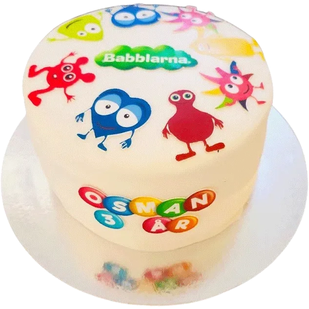 Babblarna sticker tema tårta - Mintårta