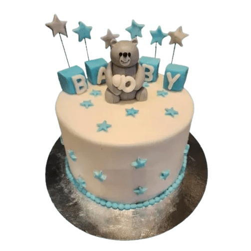 Babyshower star blå - Mintårta