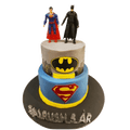 Batman & superman 2 vånings tårta - Mintårta