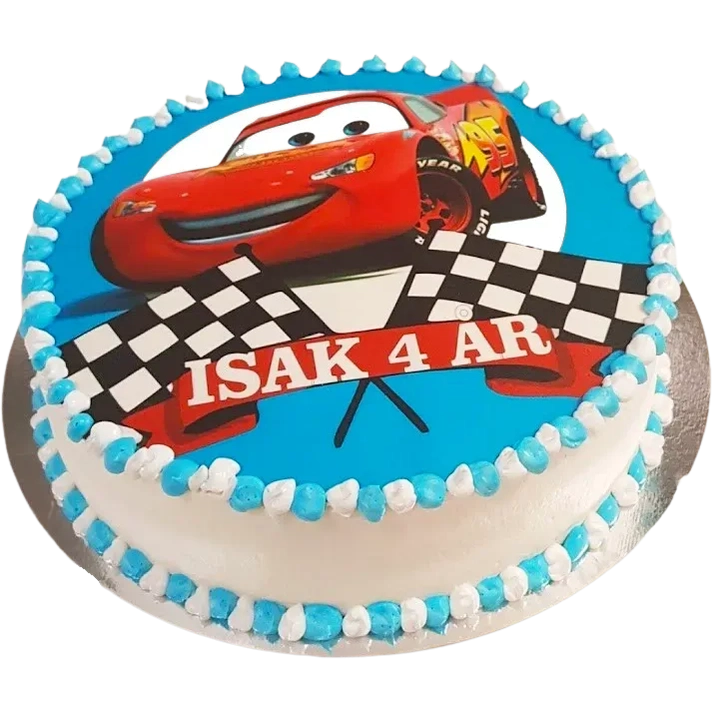 Blixten McQueen tårta - Mintårta