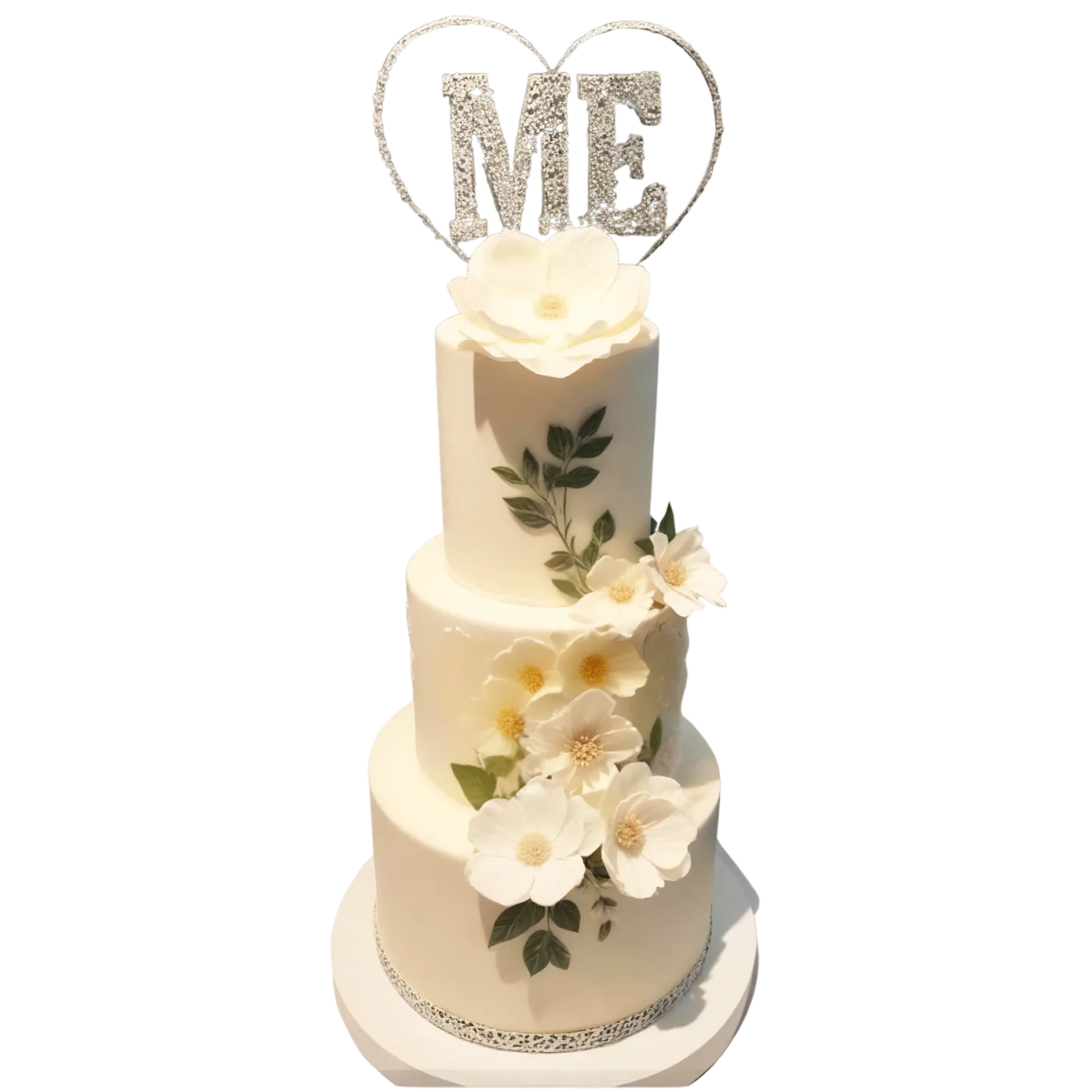 Blomsterdrömmen 3 våning bröllopstårta - Mintårta