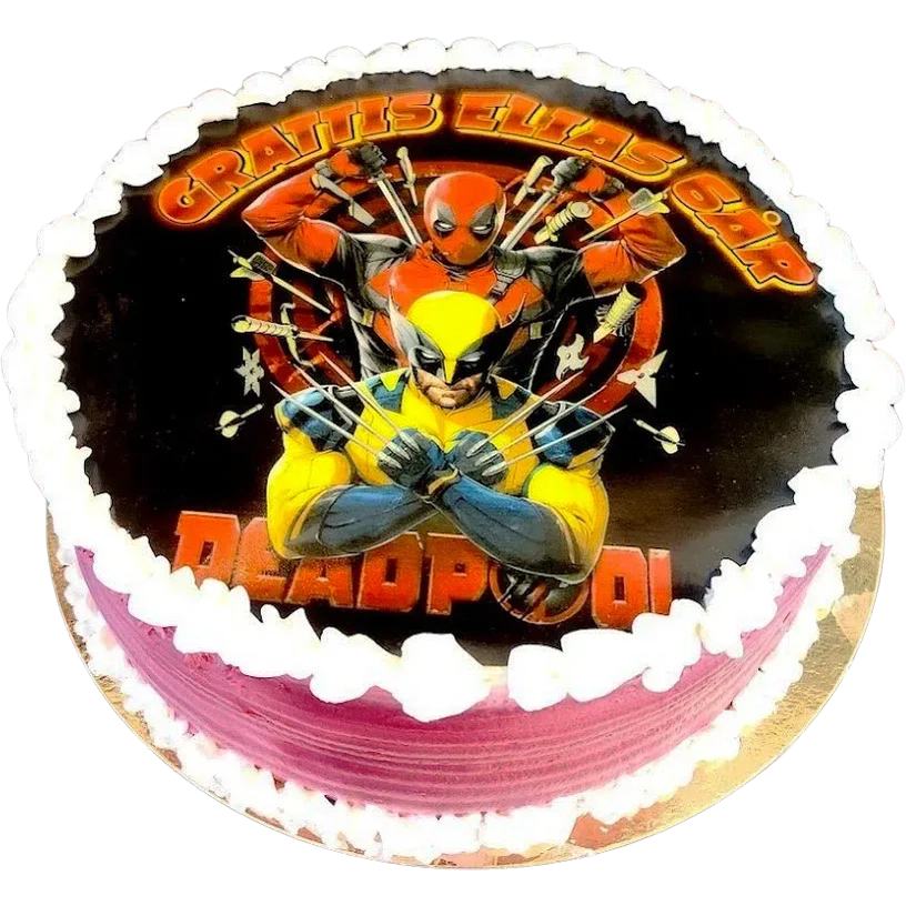 Deadpool & Wolverine bildtårta - Mintårta