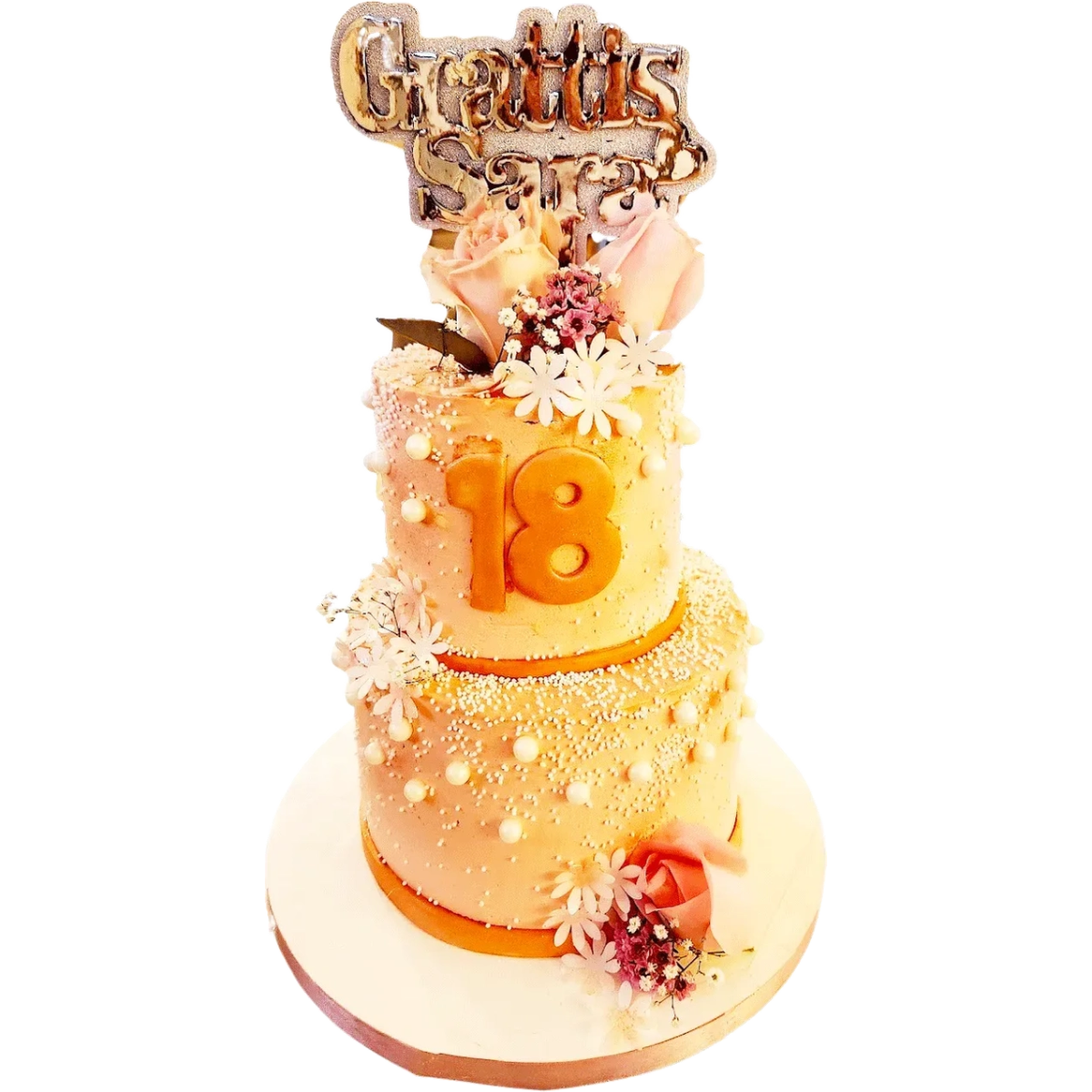 Elegant blomsterdröm 18 år - Mintårta