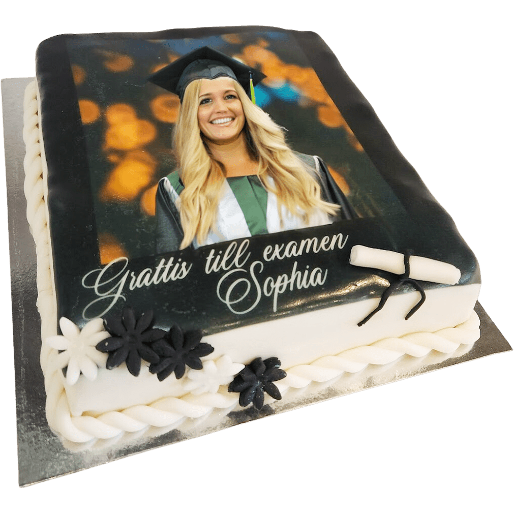 Examenstårta fyrkantig bild - Mintårta