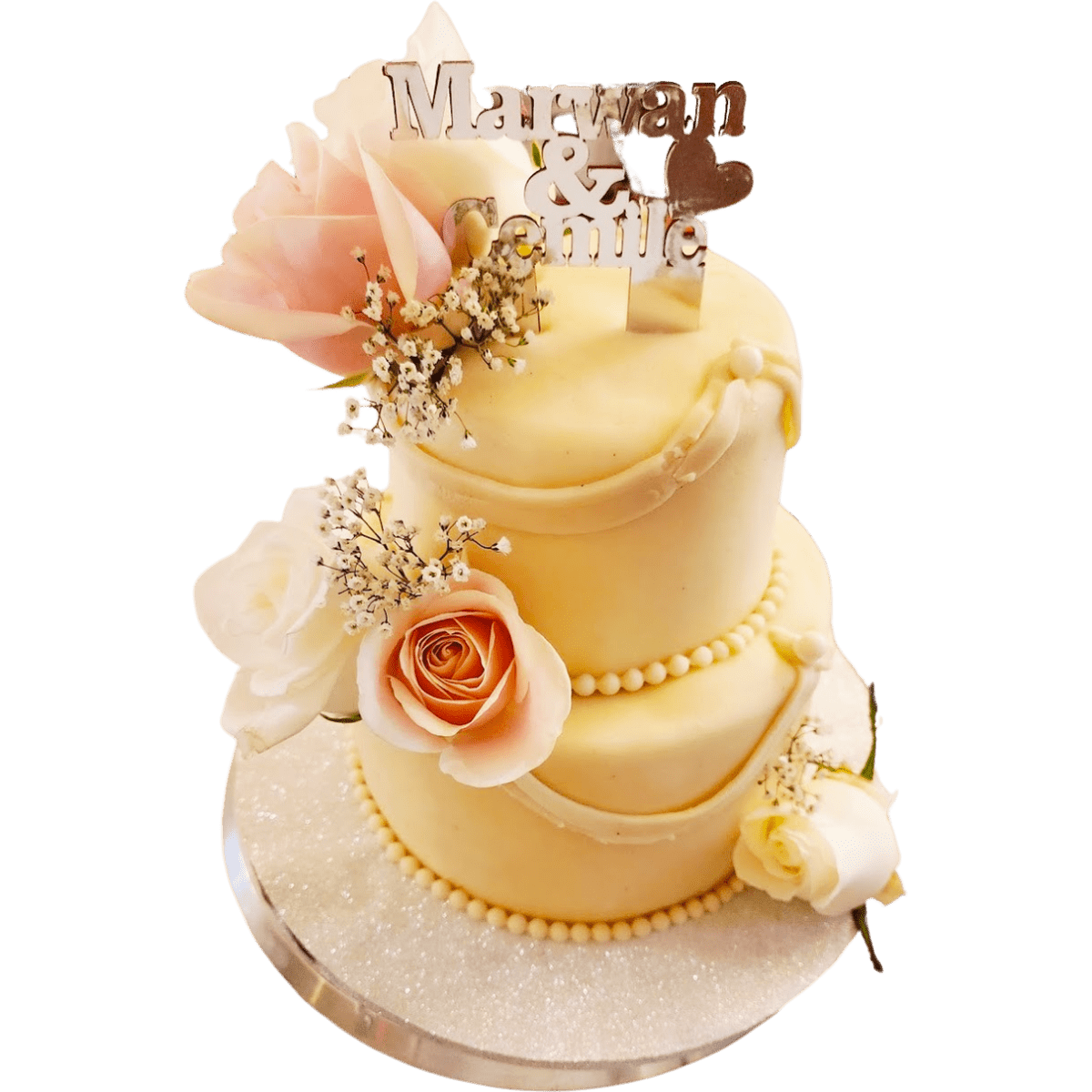 Förlovningstårta beige - Mintårta