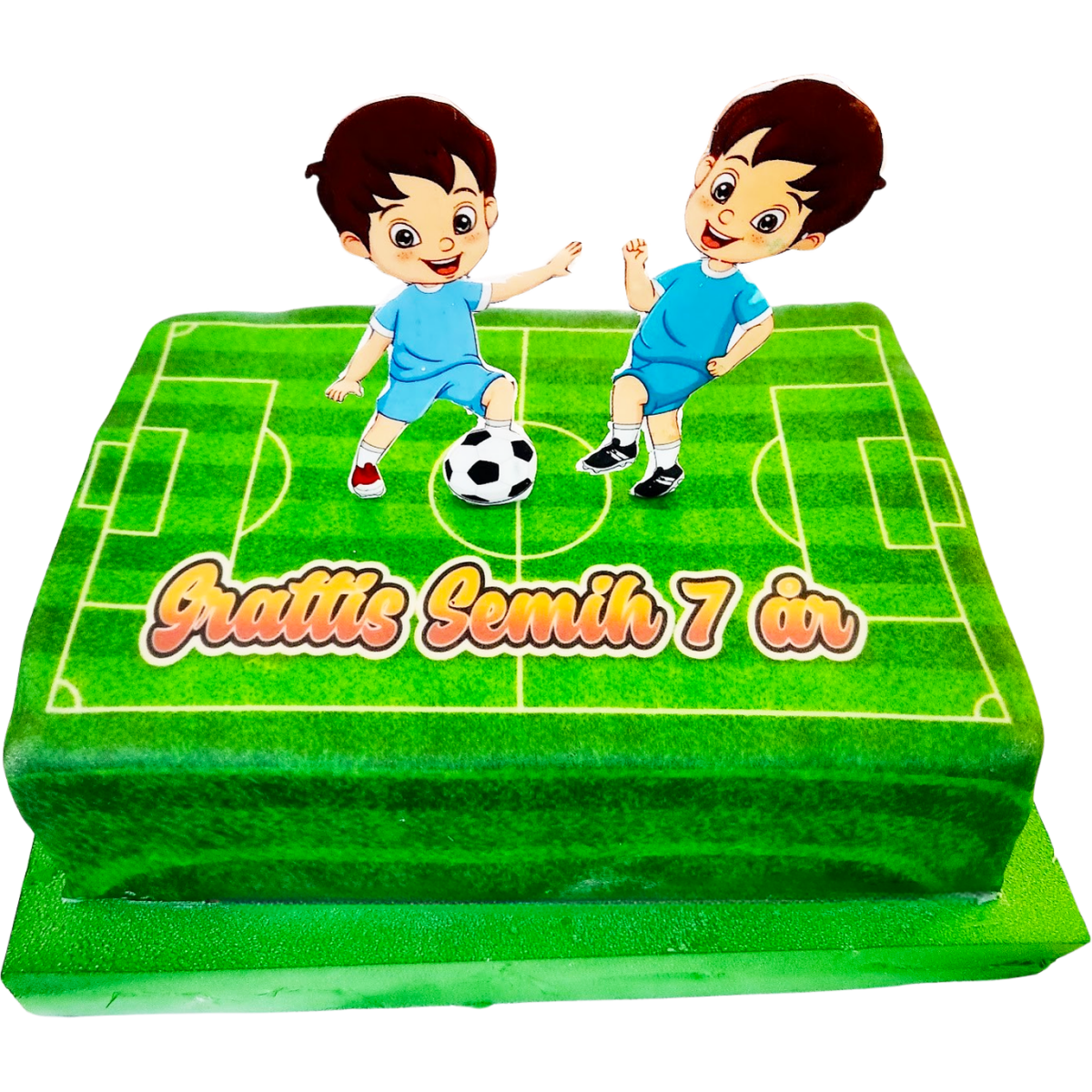 Fotbollsplan tårta - Mintårta