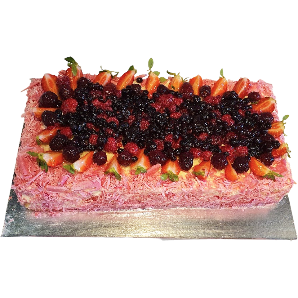 Fyrkantig Fruktdröm tårta - Mintårta