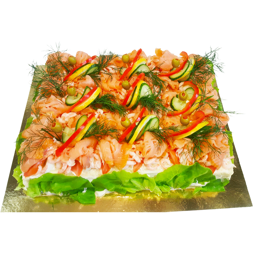 Fyrkantig Lax & Räkor - Mintårta
