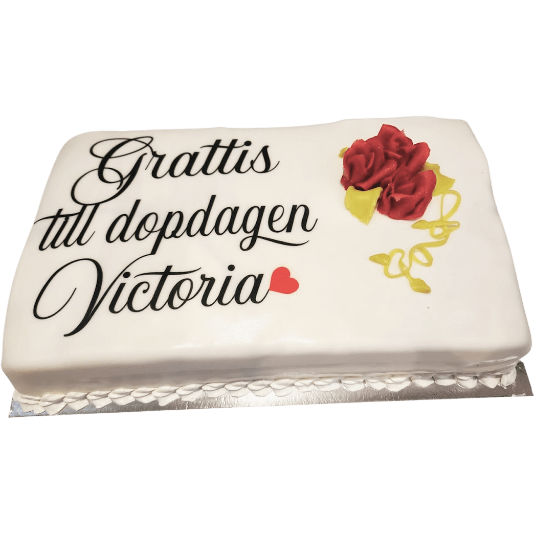 Fyrkantig vit prinsesstårta - Mintårta