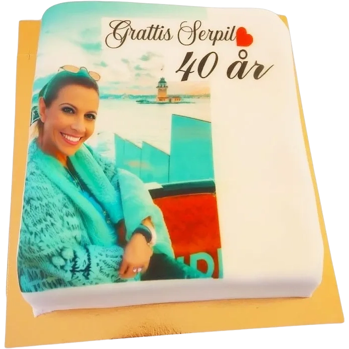 Fyrtkantig bildtårta heltäckande - Mintårta