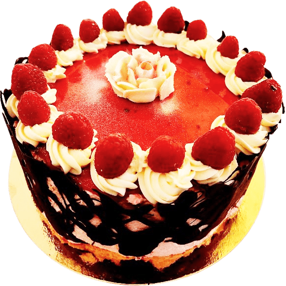 Hallon delipaste korg - Mintårta