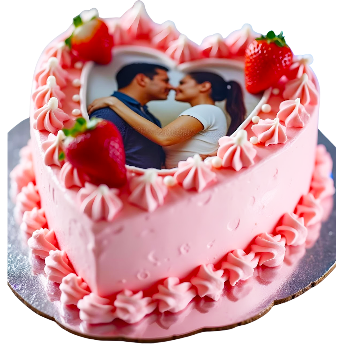 Hjärt formade bildtårta - Mintårta