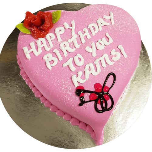 Hjärtformade rose princesstårta - Mintårta