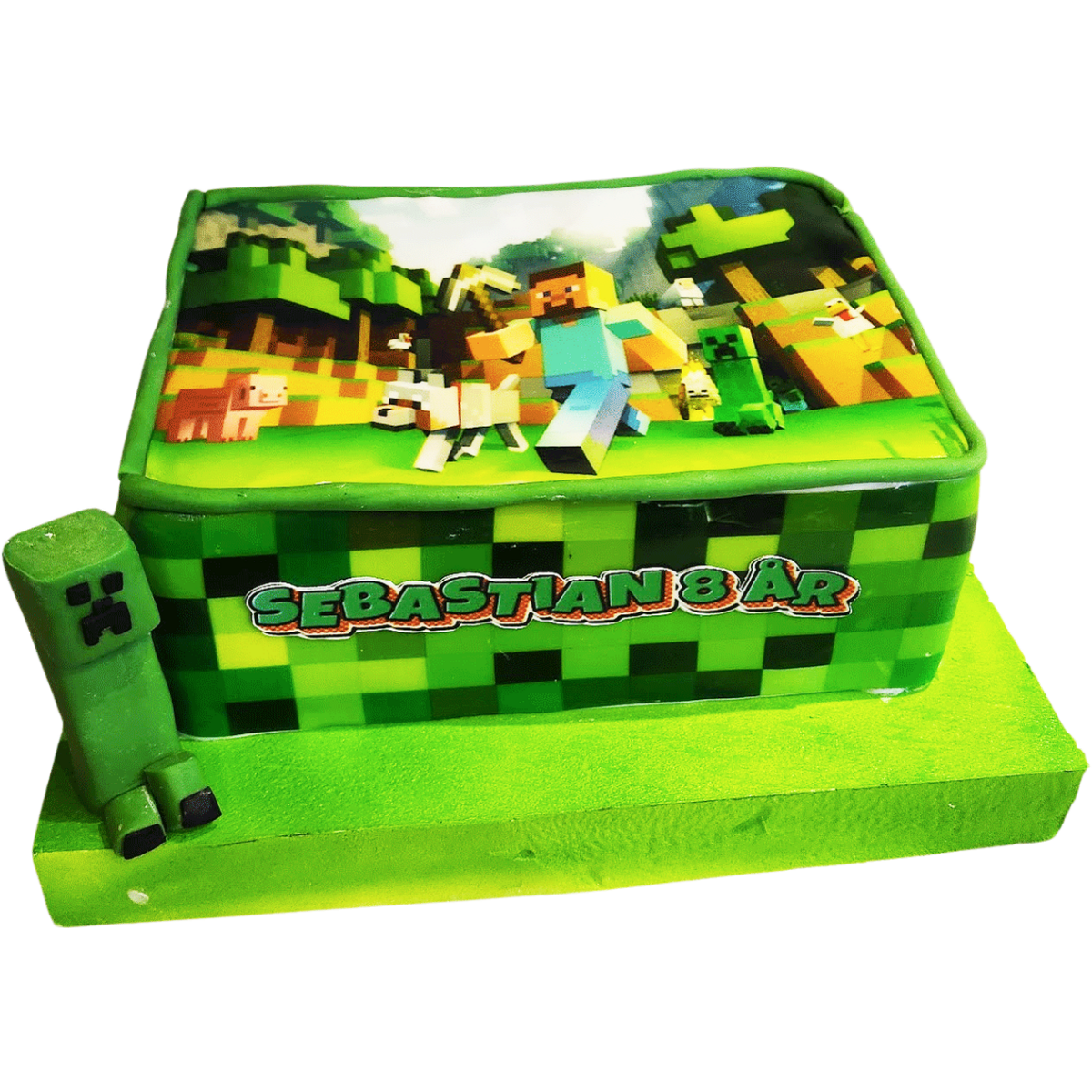 Minecraft tårta - Mintårta