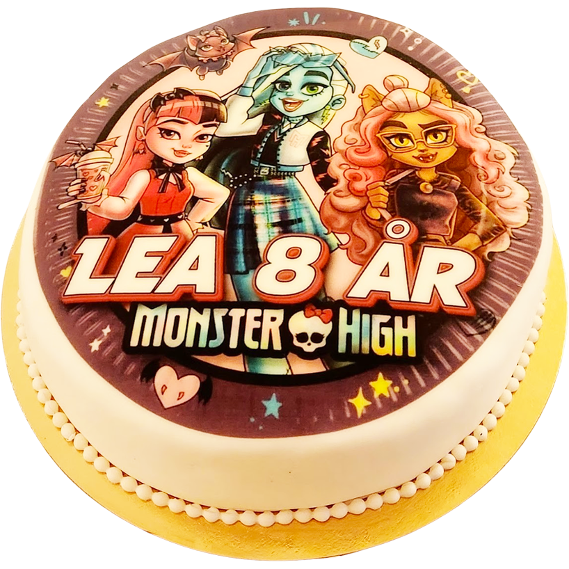 Monster High Bildtårta - Mintårta
