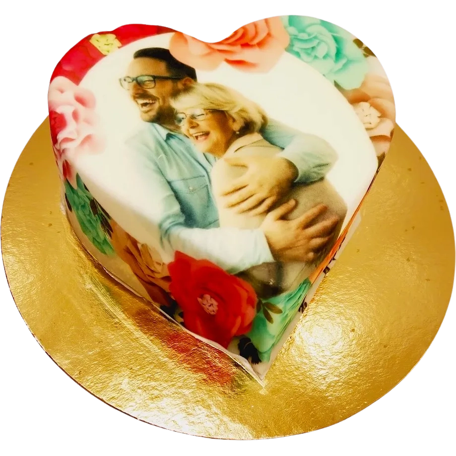 Morsdags tårta hjärtformat - Mintårta