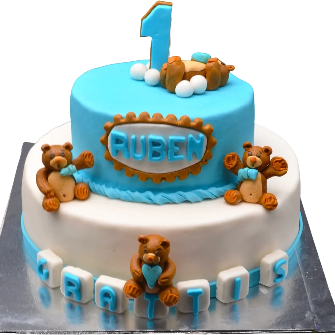 Nallebjörnstårta för 1 - årsfirande - Mintårta