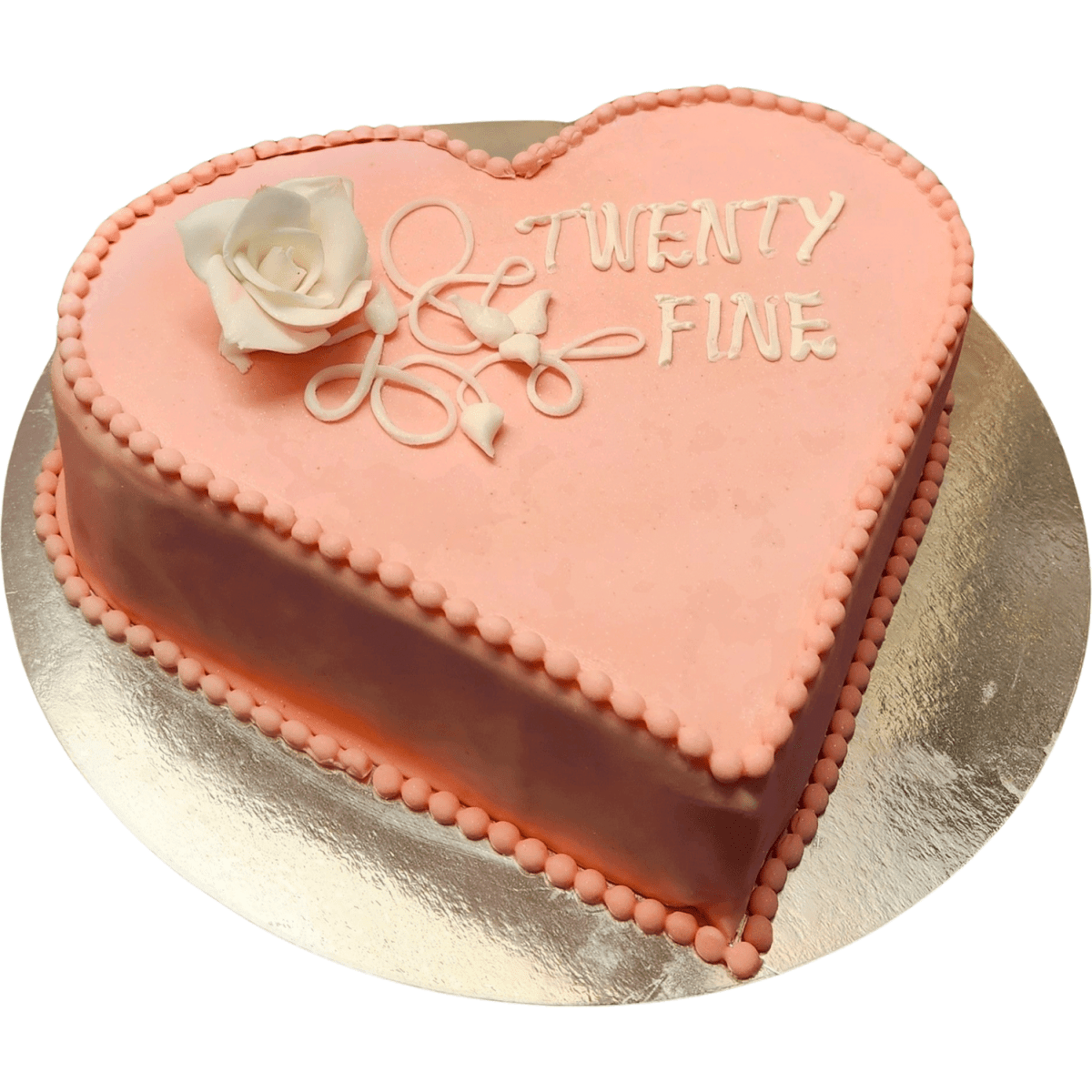 Pastel rosa hjärtformade - Mintårta