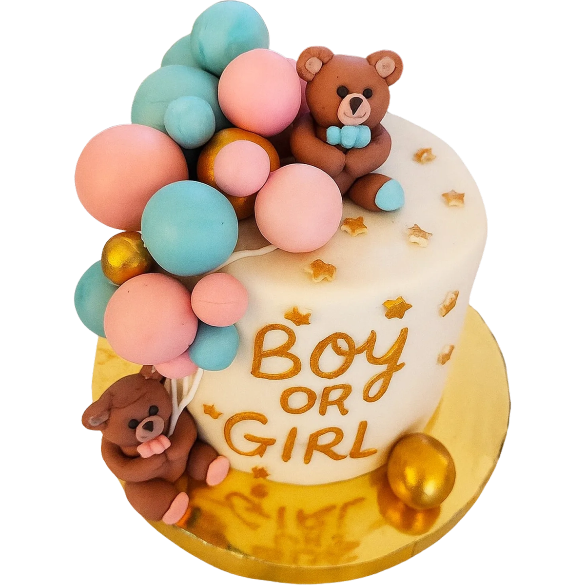 Pastell Nalle & Ballonger – Boy or Girl - Mintårta