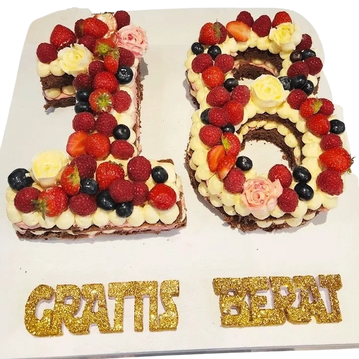 Siffertårta med färska bär - Mintårta