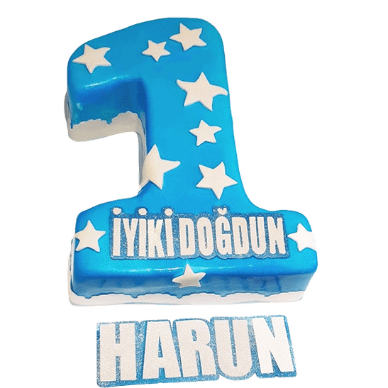 Siffra 1 års kalas tårta - Mintårta