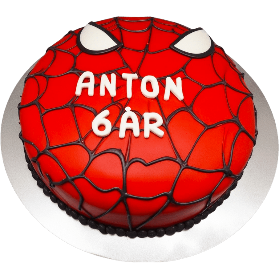 Spiderman tårta face - Mintårta