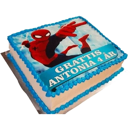 Spiderman tårta fyrkantig - Mintårta