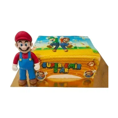 Super Mario Tårta med Figurine - Mintårta