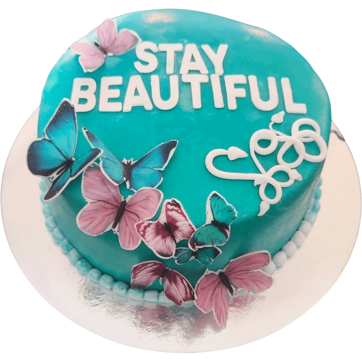 Turkos princesstårta fjädrar - Mintårta